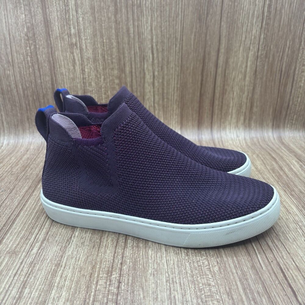 Rothy's Ankle Boots Womens 7.5‎ The Chelsea Berry Lattice Stitch Pull On Shoes
